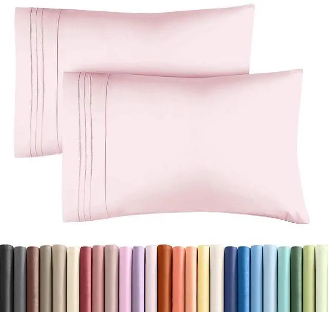 Main image of Queen Pillow Cases Set of 2 - Ultra Soft Hotel Quality Pillowcase Covers - Comfy, Cozy & Wrinkle Free - Shrinkage and Fade Resistant - Machine Washable Pillow Protectors - 2 Piece Set - Lavender Pink