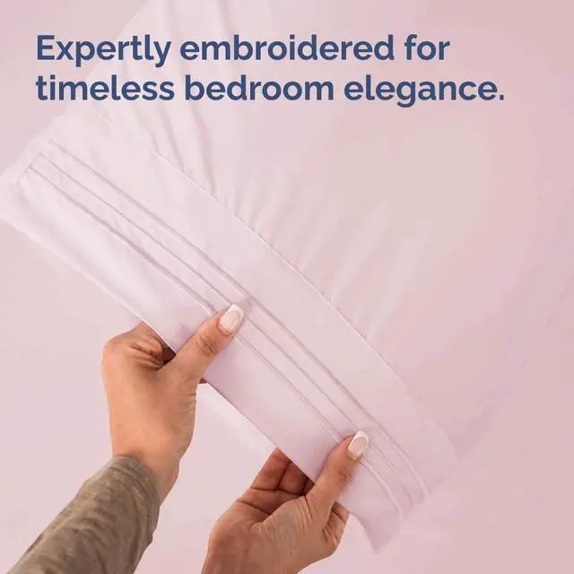Alt view image 6 of 7 - Queen Pillow Cases Set of 2 - Ultra Soft Hotel Quality Pillowcase Covers - Comfy, Cozy & Wrinkle Free - Shrinkage and Fade Resistant - Machine Washable Pillow Protectors - 2 Piece Set - Lavender Pink