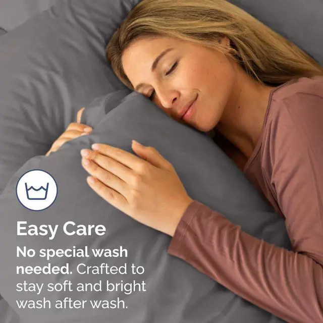 Alt view image 5 of 7 - Queen Pillow Cases Set of 4 - Ultra Soft Hotel Quality Pillowcase Covers - Comfy, Cozy & Wrinkle Free - Shrinkage, Stain & Fade Resistant - Machine Washable Pillow Protectors - 4 Piece Set - Dark Grey