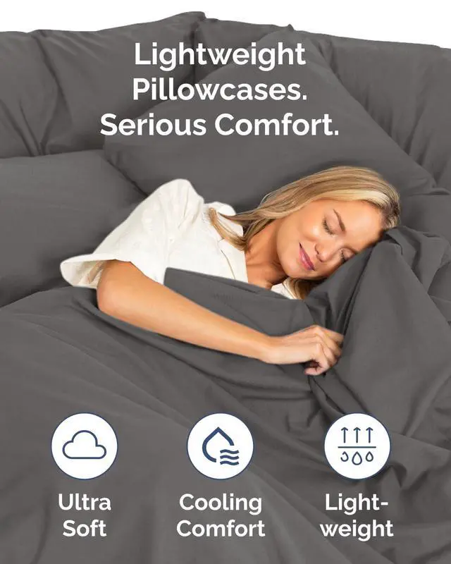 Alt view image 3 of 7 - King Pillow Cases Set of 10 - Ultra Soft Hotel Quality Pillowcase Covers - Comfy & Wrinkle Free - Shrink, Stain and Fade Resistant - Soft, Machine Washable Pillow Protectors - 10 Piece Set - Charcoal