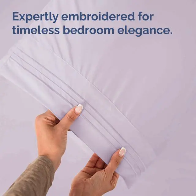 Alt view image 6 of 7 - Queen Pillow Cases Set of 2 - Ultra Soft Hotel Quality Pillowcase Covers - Comfy, Cozy & Wrinkle Free - Shrinkage and Fade Resistant - Machine Washable Pillow Protectors - 2 Piece Set - Light Lavender