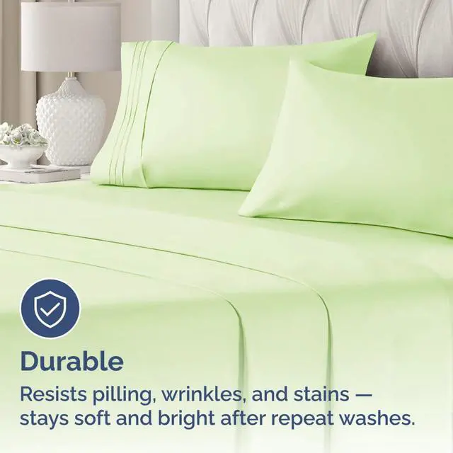 Alt view image 4 of 7 - Queen Pillow Cases Set of 2 - Ultra Soft Hotel Quality Pillowcase Covers - Comfy, Cozy & Wrinkle Free - Shrinkage & Fade Resistant - Machine Washable Pillow Protectors - 2 Piece Set - Light Sage Green