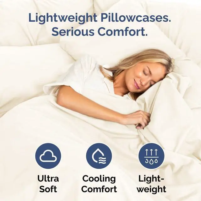 Alt view image 3 of 7 - King Pillow Cases Set of 8 - Ultra Soft Hotel Quality Pillowcase Covers - Comfy. Cozy & Wrinkle Free - Shrink, Stain and Fade Resistant - Machine Washable Pillow Protectors - 8 Piece Set - Off White