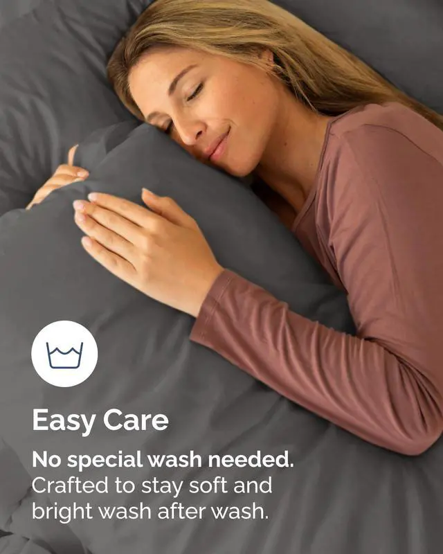 Alt view image 6 of 7 - Queen Pillow Cases Set of 8 - Ultra Soft Hotel Quality Pillowcase Covers - Comfy & Wrinkle Free - Stain & Fade Resistant - Soft, Easy-Care, Machine Washable Pillow Protectors - 8 Piece Set - Charcoal