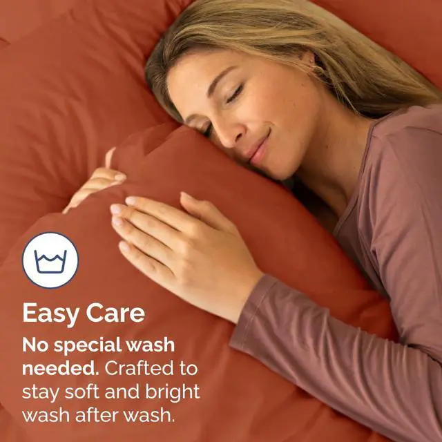 Alt view image 5 of 7 - Body Pillowcases Set of 4-20x54 Long Body Pillow Case - Soft Body Pillow Cover for Sleeping & Side Sleepers - Comfy, Breathable & Fade Free - Machine Washable w/Envelope Enclosure - (Terracotta)