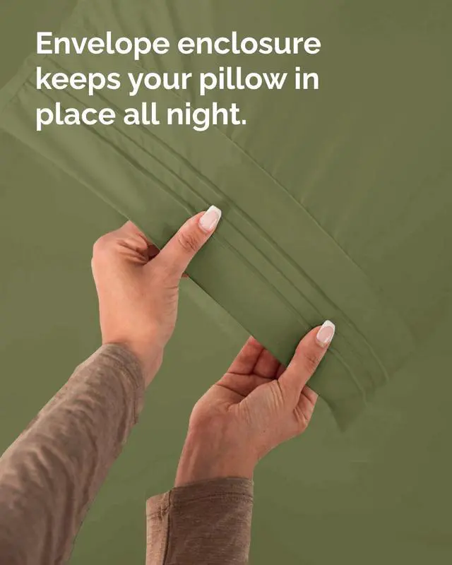Alt view image 7 of 7 - King Standard Pillow Cases Set of 10 - Ultra Soft Hotel Quality Pillowcase Covers - Cozy & Wrinkle Free - Stain & Fade Resistant - Soft, Machine Washable Pillow Protectors - 10 Piece Set - Sage Green