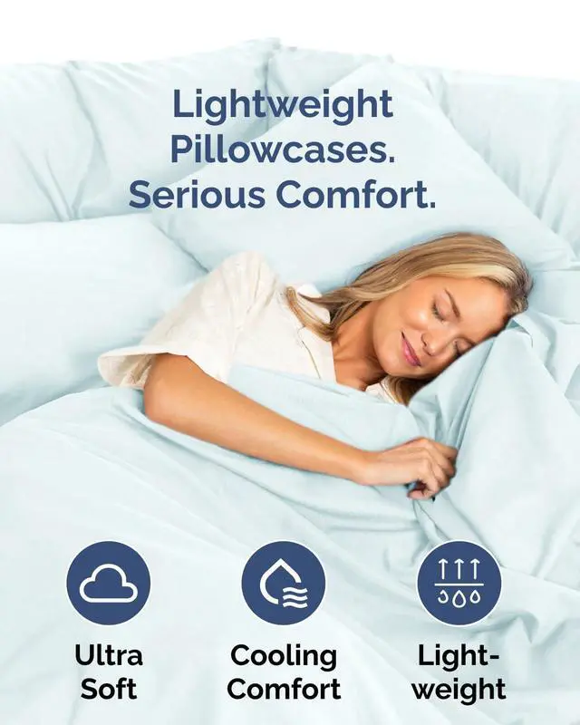 Alt view image 3 of 7 - King Standard Pillow Cases Set of 8 - Ultra Soft Hotel Quality Pillowcase Covers - Cozy & Wrinkle Free - Shrink, Stain and Fade Resistant - Machine Washable Pillow Protectors - 8 Piece Set - Ice Blue