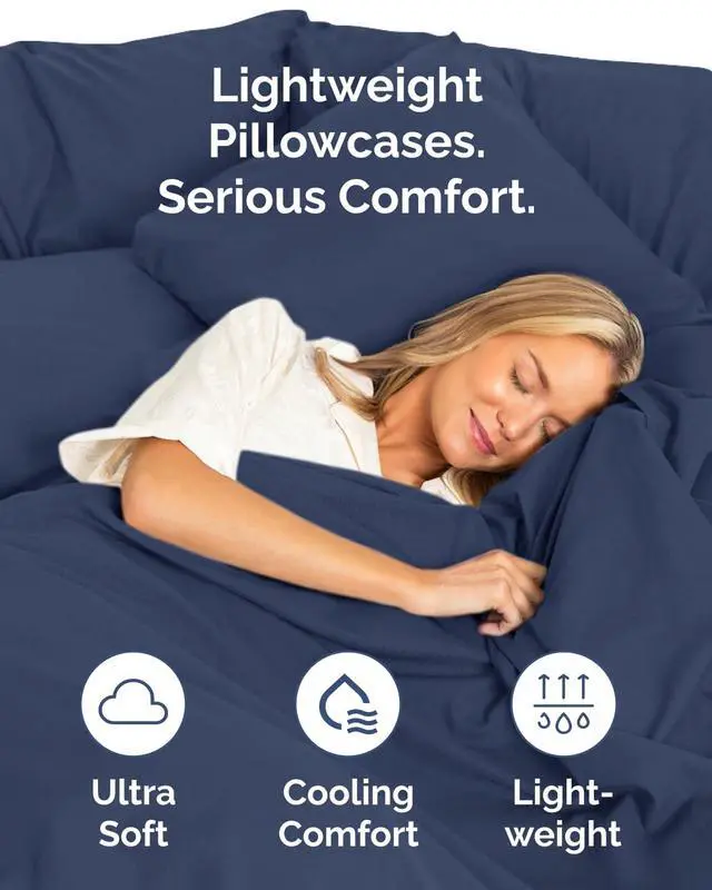 Alt view image 3 of 7 - King Standard Pillow Cases Set of 6 - Ultra Soft Hotel Quality Pillowcase Covers - Comfy & Wrinkle Free - Wrinkle & Fade Resistant - Soft, Machine Washable Pillow Protectors - 6 Piece Set - Navy Blue