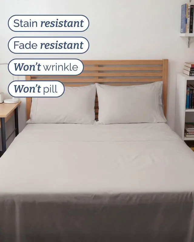 Alt view image 5 of 7 - Full XL Bed Sheet - 4 Piece Full XL Bed Sheets Set - Ultra-Soft, Breathable & Cooling - Hotel Luxury Bedding for Women & Men with Deep Pockets - Wrinkle Free & Fade Resistant - Oeko-Tex - Light Grey