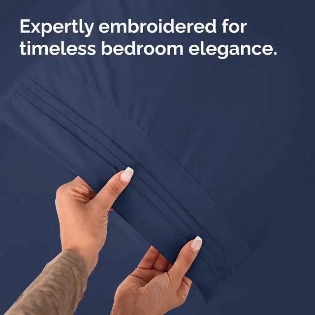 Alt view image 7 of 7 - King Pillow Cases Set of 10 - Ultra Soft Hotel Quality Pillowcase Covers - Comfy. Cozy & Wrinkle Free - Shrink, Stain and Fade Resistant - Machine Washable Pillow Protectors - 10 Piece Set - Navy Blue