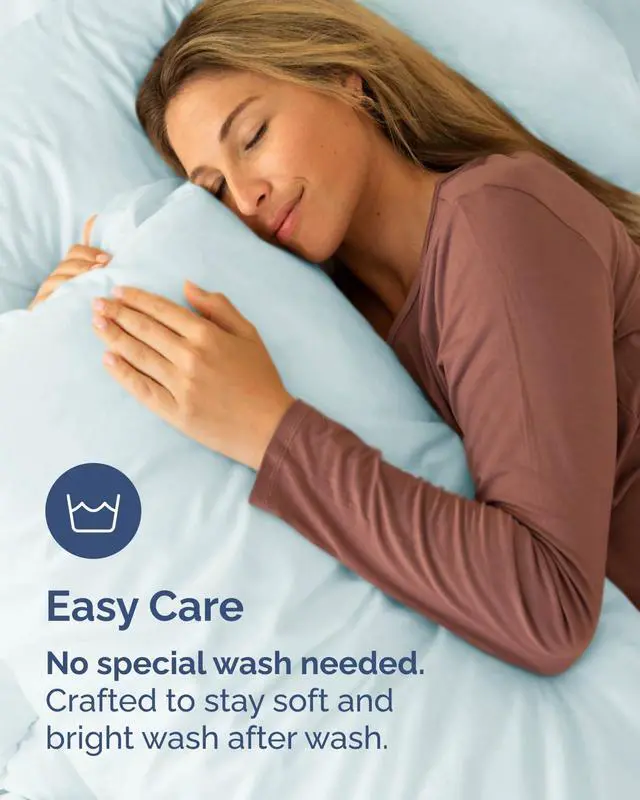 Alt view image 6 of 7 - King Standard Pillow Cases Set of 8 - Ultra Soft Hotel Quality Pillowcase Covers - Cozy & Wrinkle Free - Shrink, Stain and Fade Resistant - Machine Washable Pillow Protectors - 8 Piece Set - Ice Blue
