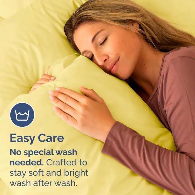 Alt view image 5 of 7 - King Standard Pillow Cases Set of 2 - Ultra-Soft Hotel Quality Pillowcase Covers - Comfy, Cozy & Fade Free - Wrinkle Resistant - Machine Washable Pillow Protectors - 2 Piece Set - Yellow