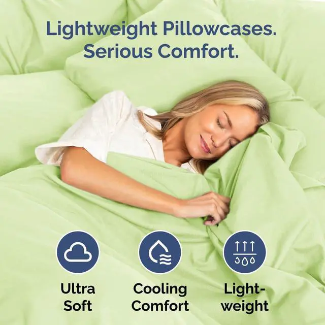 Alt view image 3 of 7 - Queen Pillow Cases Set of 4 - Ultra Soft Hotel Quality Pillowcase Covers - Comfy, Cozy & Wrinkle Free - Shrinkage & Fade Resistant - Machine Washable Pillow Protectors - 4 Piece Set - Light Sage Green