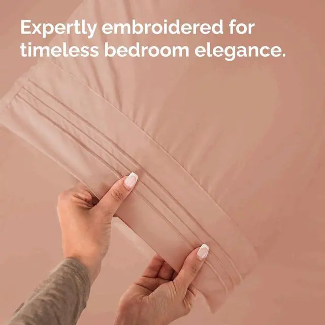 Alt view image 6 of 7 - CGK Unlimited King Size Microfiber Pillowcase Set, 4 Pieces, Mauve