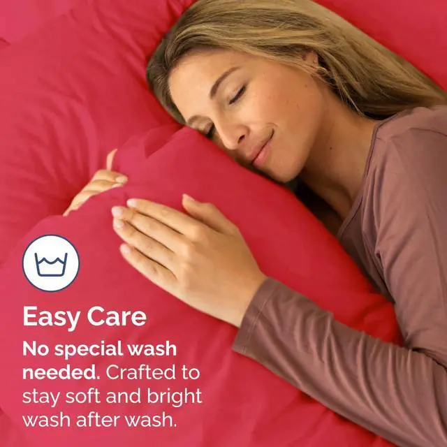 Alt view image 5 of 7 - King Pillow Cases Set of 2 - Ultra Soft Hotel Quality Pillowcase Covers - Comfy, Cooling & Wrinkle Free - Shrinkage, Stain and Fade Resistant - Machine Washable Pillow Protectors - 2 Piece Set - Red