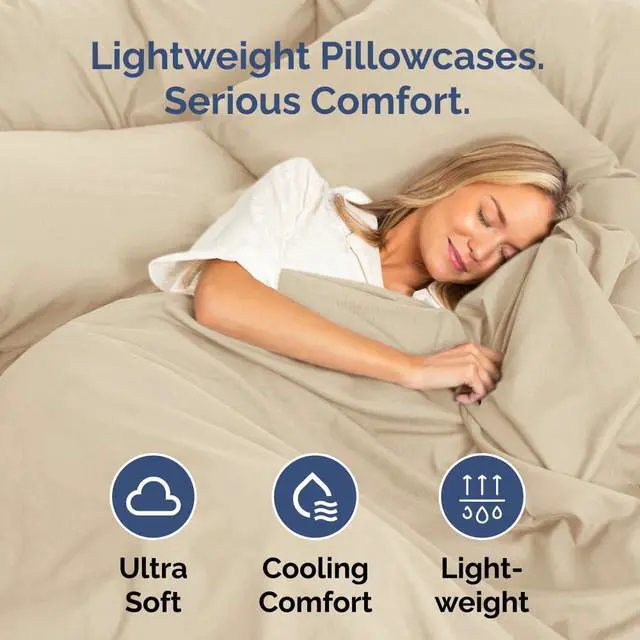 Alt view image 3 of 7 - Queen Pillow Cases Set of 10 - Ultra Soft Hotel Quality Pillowcase Covers - Comfy & Wrinkle Free - Shrink, Stain and Fade Resistant - Easy-Care, Machine Washable Pillow Protectors - 10 Pcs Set - Cream