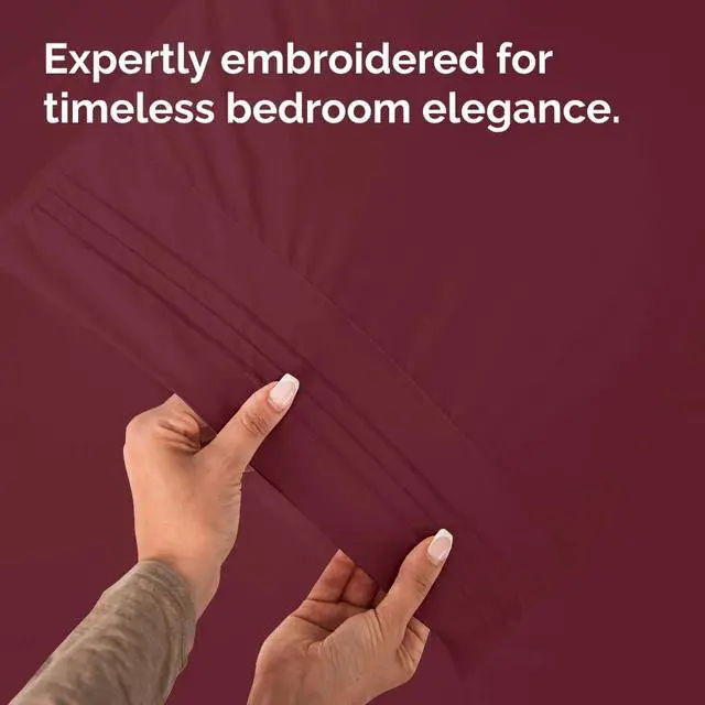 Alt view image 7 of 7 - Queen Pillow Cases Set of 10 - Ultra Soft Hotel Quality Pillowcase Covers - Comfy, Cozy & Wrinkle Free - Shrink, Stain and Fade Resistant - Machine Washable Pillow Protectors - 10 Pcs Set - Burgundy