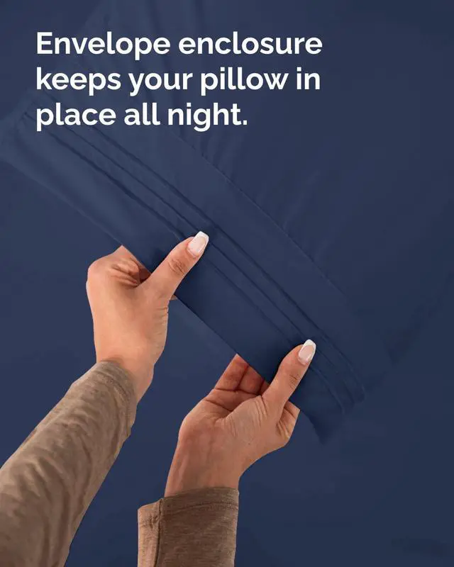 Alt view image 7 of 7 - King Standard Pillow Cases Set of 6 - Ultra Soft Hotel Quality Pillowcase Covers - Comfy & Wrinkle Free - Wrinkle & Fade Resistant - Soft, Machine Washable Pillow Protectors - 6 Piece Set - Navy Blue