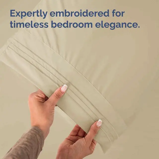 Alt view image 7 of 7 - Queen Pillow Cases Set of 10 - Ultra Soft Hotel Quality Pillowcase Covers - Comfy & Wrinkle Free - Shrink, Stain and Fade Resistant - Easy-Care, Machine Washable Pillow Protectors - 10 Pcs Set - Cream