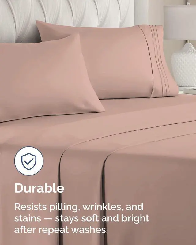 Alt view image 4 of 7 - King Standard Pillow Cases Set of 10 - Ultra Soft Hotel Quality Pillowcase Covers - Comfy & Wrinkle Free - Shrink, Stain and Fade Resistant - Machine Washable Pillow Protectors - 10 Piece Set - Mauve