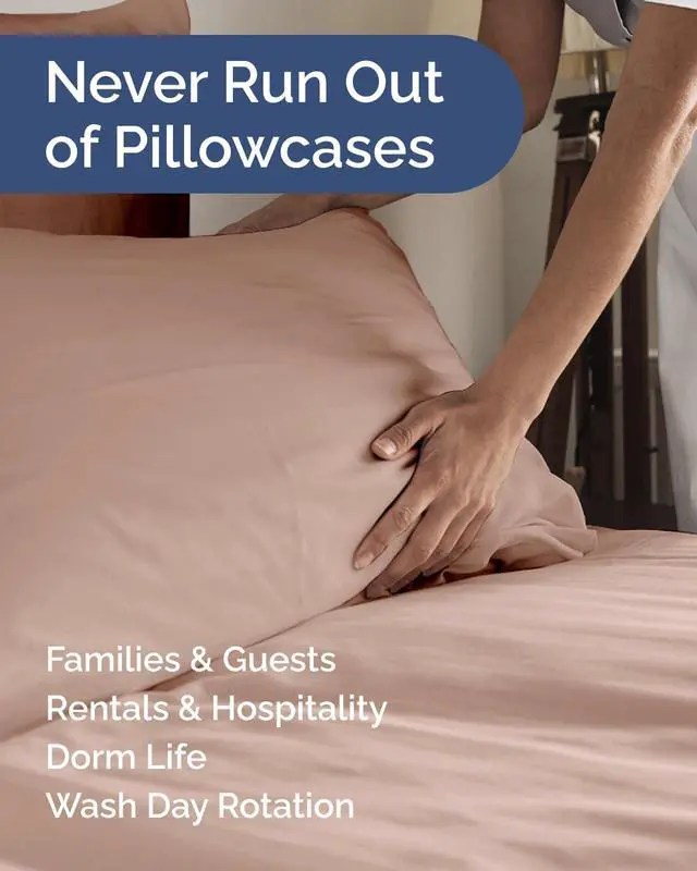 Alt view image 5 of 7 - King Pillow Cases Set of 10 - Ultra Soft Hotel Quality Pillowcase Covers - Comfy & Wrinkle Free - Wrinkle & Fade Resistant - Soft, Easy-Care, Machine Washable Pillow Protectors - 10 Piece Set - Mauve