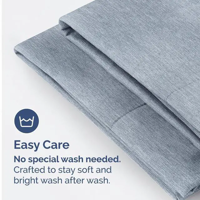 Alt view image 5 of 7 - King Pillow Cases Set of 4 - Ultra Soft Hotel Quality Pillowcase Covers - Comfy, Cozy & Wrinkle Free - Shrinkage and Fade Resistant - Machine Washable Pillow Protectors - 4 Piece Set - Heathered Blue