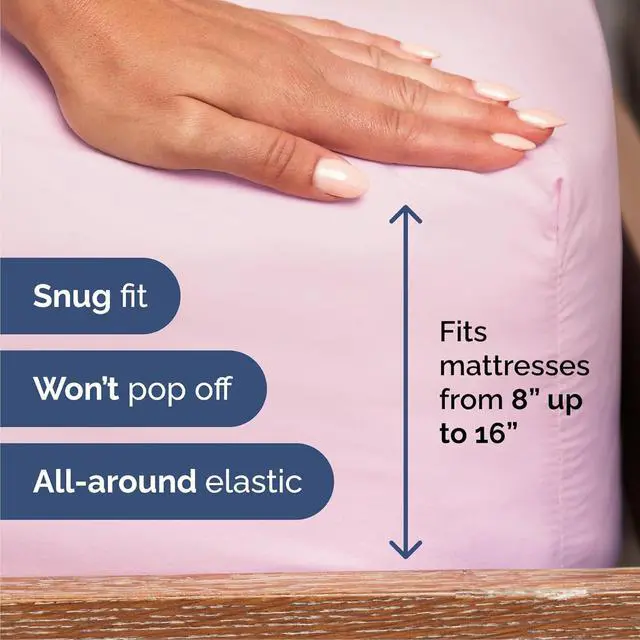 Alt view image 3 of 7 - Cal King Size 4 Piece Sheet Set - Comfy Breathable & Cooling Sheets - Hotel Luxury Bed Sheets for Women & Men - Deep Pockets, Easy-Fit, Soft & Wrinkle Free Sheets - Light Pink Oeko-Tex Bed Sheet Set
