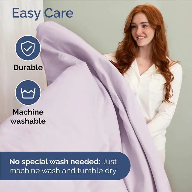 Alt view image 7 of 7 - Full Size 4 Piece Sheet Set - Comfy Breathable & Cooling Sheets - Hotel Luxury Bed Sheets for Women & Men - Deep Pockets, Easy-Fit, Soft & Wrinkle Free Sheets - Light Lavender Oeko-Tex Bed Sheet Set