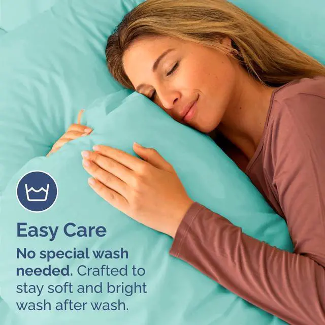 Alt view image 5 of 7 - Standard Pillow Cases Set of 4 - Ultra Soft Hotel Quality Pillowcase Covers - Comfy Bedding for Women, Men, Kids & Teens - Machine Washable Pillow Protectors - 4 Piece Set - Standard Size Spa Blue