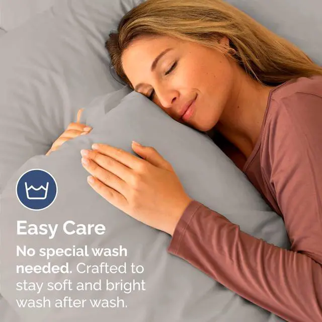 Alt view image 5 of 7 - Standard Pillow Cases Set of 4 - Ultra Soft Hotel Quality Pillowcase Covers - Comfy Bedding for Women, Men, Kids & Teens - Machine Washable Pillow Protectors - 4 Piece Set - Standard Size Light Grey