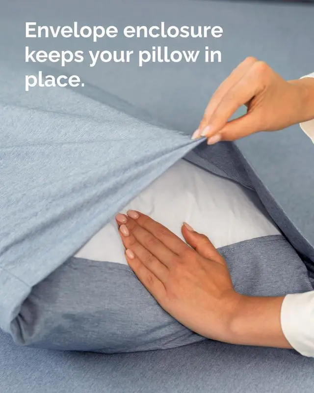Alt view image 7 of 7 - King Standard Pillow Cases Set of 10 - Ultra Soft Hotel Quality Pillowcase Covers - Comfy & Wrinkle Free - Shrink & Fade Resistant - Machine Washable Pillow Protectors - 10 Piece Set - Heathered Blue