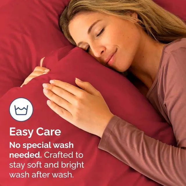 Alt view image 5 of 7 - Body Pillowcases Set of 4-20x54 Long Body Pillow Case - Soft Body Pillow Cover for Sleeping & Side Sleepers - Comfy, Cozy Breathable & Fade Free - Machine Washable with Envelope Enclosure - (Red)