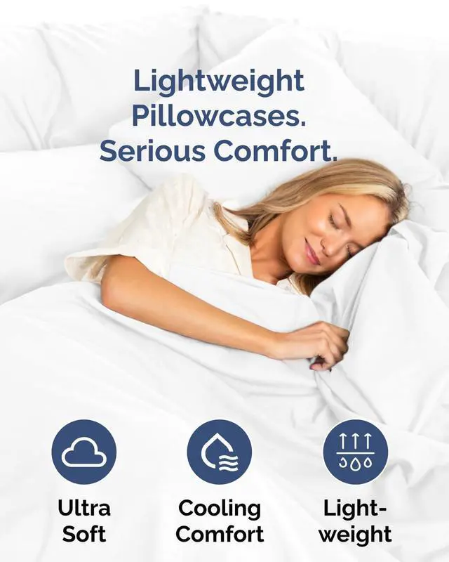 Alt view image 3 of 7 - King Standard Pillow Cases Set of 8 - Ultra Soft Hotel Quality Pillowcase Covers - Comfy & Wrinkle Free - Shrink & Fade Resistant - Easy-Care, Machine Washable Pillow Protectors - 8 Piece Set - White