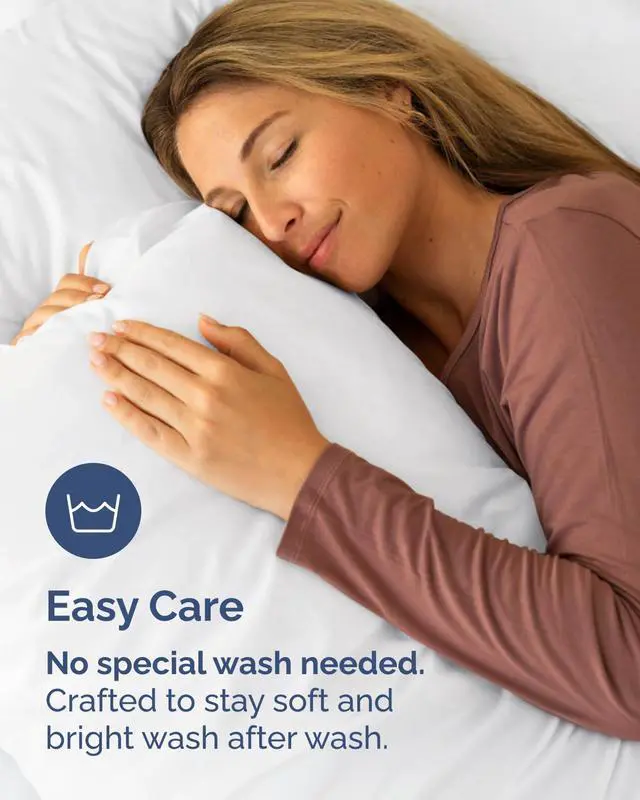 Alt view image 6 of 7 - King Standard Pillow Cases Set of 8 - Ultra Soft Hotel Quality Pillowcase Covers - Comfy & Wrinkle Free - Shrink & Fade Resistant - Easy-Care, Machine Washable Pillow Protectors - 8 Piece Set - White