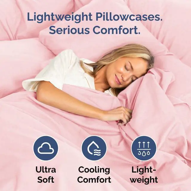 Alt view image 3 of 7 - King Pillow Cases Set of 2 - Ultra Soft Hotel Quality Pillowcase Covers - Comfy, Cozy & Wrinkle Free - Shrinkage, Stain & Fade Resistant - Machine Washable Pillow Protectors - 2 Piece Set - Baby Pink