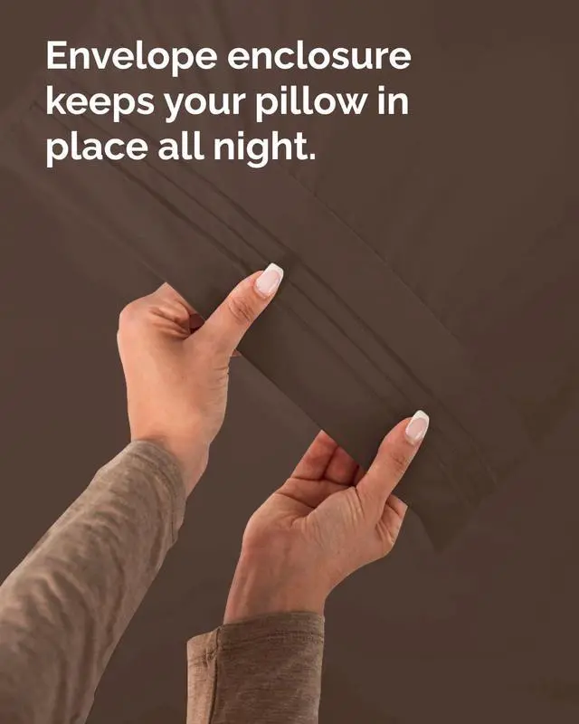 Alt view image 7 of 7 - King Standard Pillow Cases Set of 8 - Ultra Soft Hotel Quality Pillowcase Covers - Comfy & Wrinkle Free - Shrink & Fade Resistant - Easy-Care, Machine Washable Pillow Protectors - 8 Piece Set - Brown
