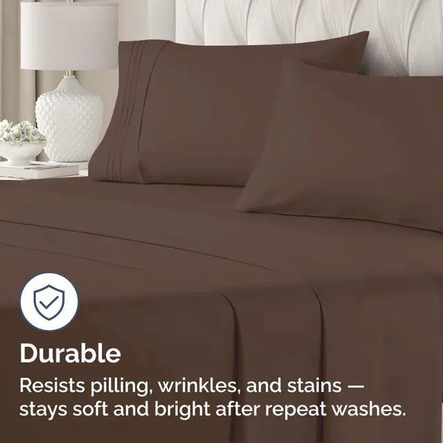 Alt view image 4 of 7 - Queen Pillow Cases Set of 2 - Ultra Soft Hotel Quality Pillowcase Covers - Comfy, Cozy & Wrinkle Free - Shrinkage, Stain and Fade Resistant - Machine Washable Pillow Protectors - 2 Piece Set - Brown