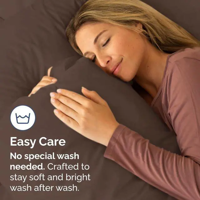 Alt view image 5 of 7 - Queen Pillow Cases Set of 2 - Ultra Soft Hotel Quality Pillowcase Covers - Comfy, Cozy & Wrinkle Free - Shrinkage, Stain and Fade Resistant - Machine Washable Pillow Protectors - 2 Piece Set - Brown