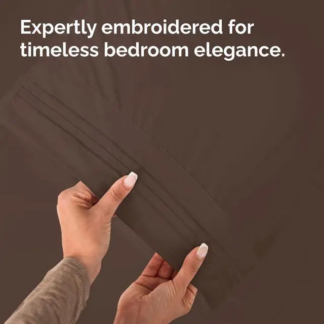 Alt view image 6 of 7 - Queen Pillow Cases Set of 2 - Ultra Soft Hotel Quality Pillowcase Covers - Comfy, Cozy & Wrinkle Free - Shrinkage, Stain and Fade Resistant - Machine Washable Pillow Protectors - 2 Piece Set - Brown