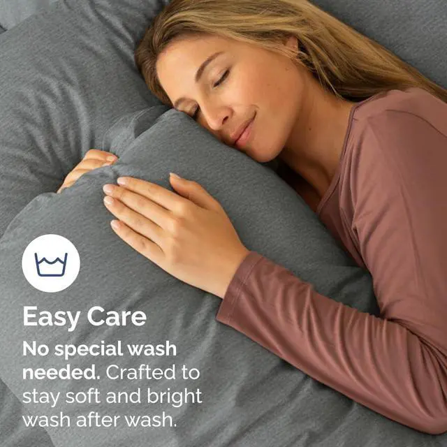 Alt view image 6 of 7 - King Pillow Cases Set of 8 - Ultra Soft Hotel Quality Pillowcase Covers - Comfy & Wrinkle Free - Shrink, Stain and Fade Resistant - Machine Washable Pillow Protectors - 8 Piece Set - Heathered Grey