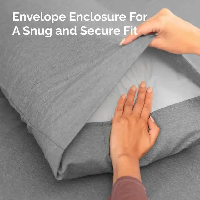 Alt view image 7 of 7 - King Pillow Cases Set of 8 - Ultra Soft Hotel Quality Pillowcase Covers - Comfy & Wrinkle Free - Shrink, Stain and Fade Resistant - Machine Washable Pillow Protectors - 8 Piece Set - Heathered Grey