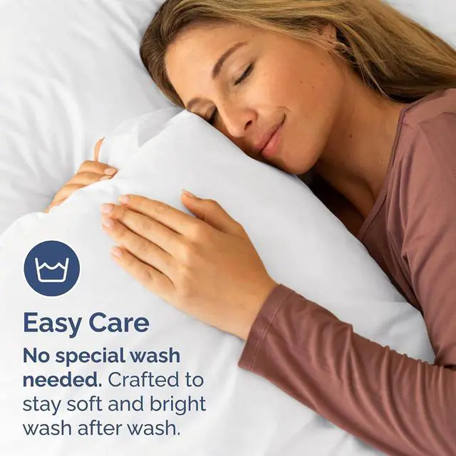 Alt view image 5 of 7 - Queen Pillow Cases Set of 4 - Ultra Soft Hotel Quality Pillowcase Covers - Comfy, Cozy & Wrinkle Free - Shrinkage, Stain and Fade Resistant - Machine Washable Pillow Protectors - 4 Piece Set - White