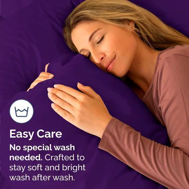 Alt view image 5 of 7 - Body Pillowcases Set of 4-20x54 Long Body Pillow Case - Soft Body Pillow Cover for Sleeping & Side Sleepers - Comfy, Cozy Breathable & Fade Free - Machine Washable w/Envelope Enclosure - (Purple)