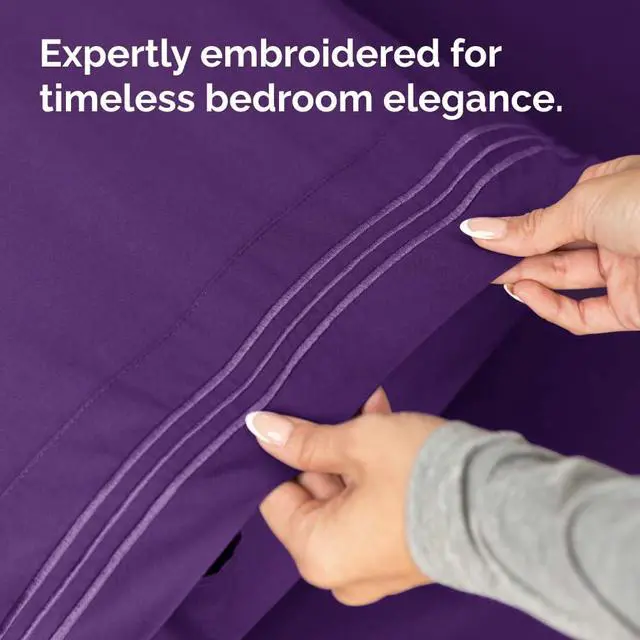 Alt view image 6 of 7 - Body Pillowcases Set of 4-20x54 Long Body Pillow Case - Soft Body Pillow Cover for Sleeping & Side Sleepers - Comfy, Cozy Breathable & Fade Free - Machine Washable w/Envelope Enclosure - (Purple)
