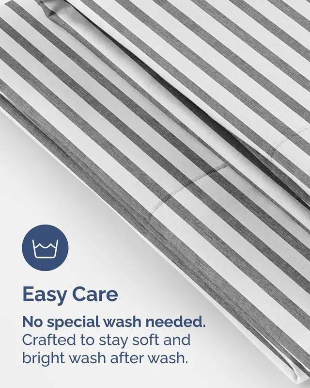 Alt view image 6 of 7 - Queen Pillow Cases Set of 10 - Ultra Soft Hotel Quality Pillowcase Covers - Comfy & Wrinkle Free - Stain & Fade Resistant - Easy-Care, Machine Washable Pillow Protectors - 10 Piece Set - Grey Stripes