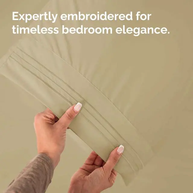 Alt view image 7 of 7 - Queen Pillow Cases Set of 8 - Ultra Soft Hotel Quality Pillowcase Covers - Comfy & Wrinkle Free - Shrink, Stain and Fade Resistant - Easy-Care, Machine Washable Pillow Protectors - 8 Pcs Set - Beige