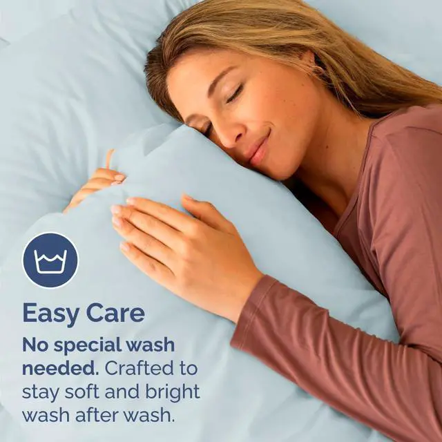 Alt view image 5 of 7 - Standard Pillow Cases Set of 4 - Ultra Soft Hotel Quality Pillowcase Covers - Comfy Bedding for Women, Men, Kids & Teens - Machine Washable Pillow Protectors - 4 Piece Set - Standard Size Sky Blue