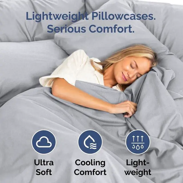 Alt view image 3 of 7 - Queen Pillow Cases Set of 8 - Ultra Soft Hotel Quality Pillowcase Covers - Comfy, Cozy & Wrinkle Free - Shrink, Stain & Fade Resistant - Machine Washable Pillow Protectors - 8 Piece Set - Steel Blue