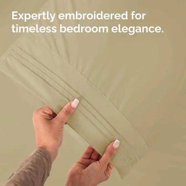 Alt view image 6 of 7 - King Pillow Cases Set of 4 - Ultra Soft Hotel Quality Pillowcase Covers - Comfy, Cozy & Wrinkle Free - Shrinkage, Stain and Fade Resistant - Machine Washable Pillow Protectors - 4 Piece Set - Beige
