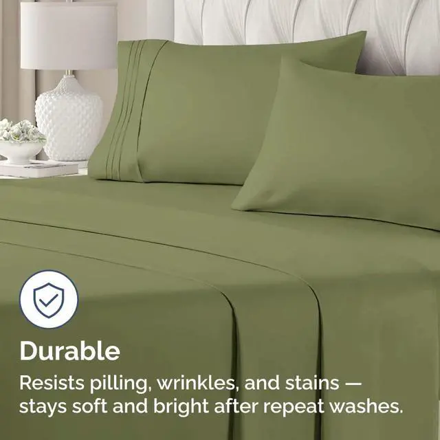 Alt view image 4 of 7 - Standard Pillow Cases Set of 2 - Soft Hotel Quality Pillowcase Covers - Comfy & Wrinkle Free - Stain and Fade Resistant - Machine Washable Pillow Protectors - 2 Piece Set - Standard Size Sage Green